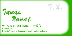 tamas mondl business card